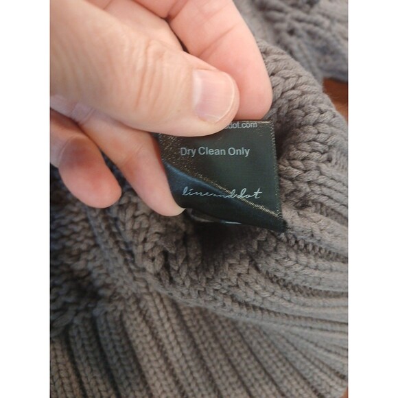 NWT $118 ANTHROPOLOGIE  LINE & DOT Charcoal GrayCable Knit Sweater Fringe Small - Picture 13 of 13